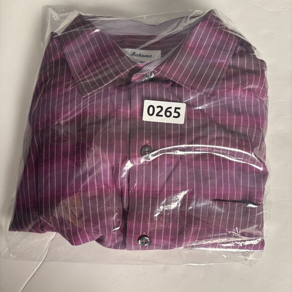 Tommy Bahama Shirt Mens Medium Silk Blend Button Up Long Sleeve Striped Casual - Picture 16 of 16